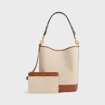 SAILOR BUCKET CUIR TRIOMPHE IN TEXTILE AND CALFSKIN NATURAL / TAN - Image 4